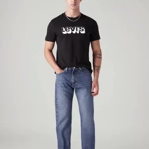 Men's 505 Blue Straight Fit Mid Rise Jeans