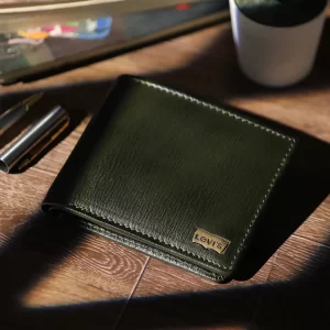 Men's Olive Solid Bi-Fold Wallet